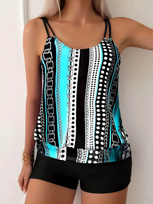 Libby® | Striped Tankini With Print