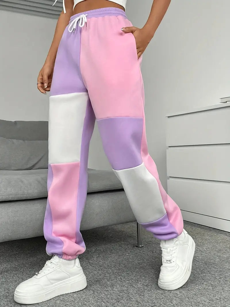 Jimena | Stylish jogging pants with a color block design