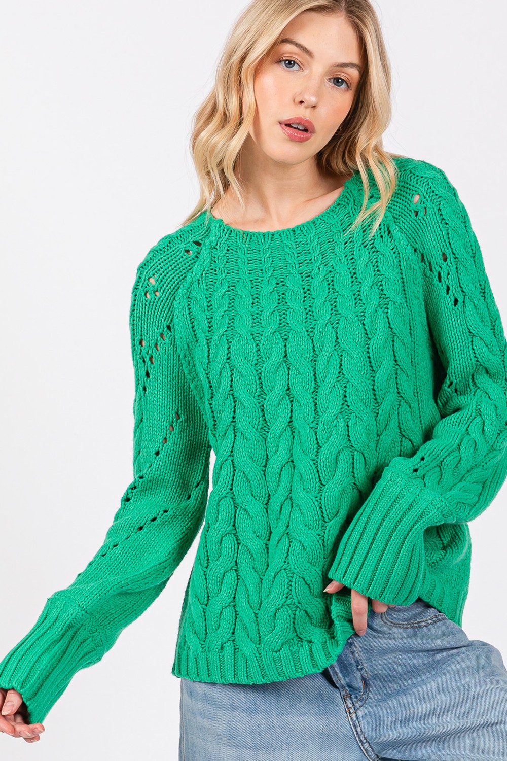 Rosario | Long-sleeved cable knit sweater