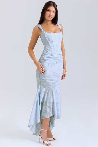 Stretch Mesh Jacquard Mermaid Formal Dress