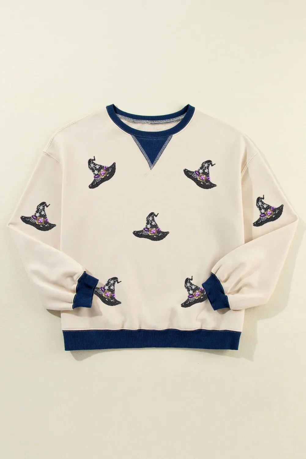 Claudia | Long-sleeved sweatshirt with sequin hat print