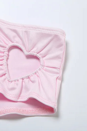 Pink Heart Cutout Bikini Set
