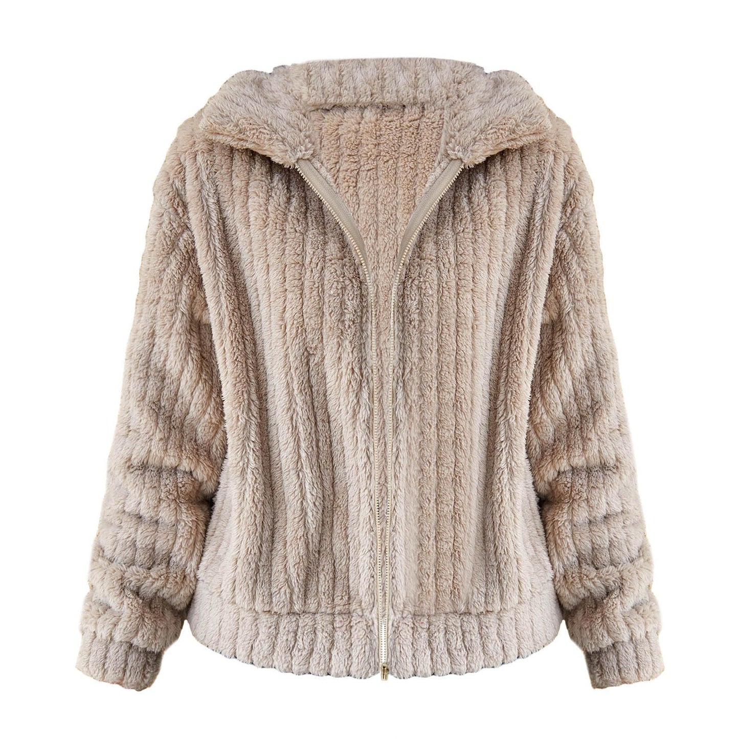 Verónica | Short and warm teddy jacket with zip