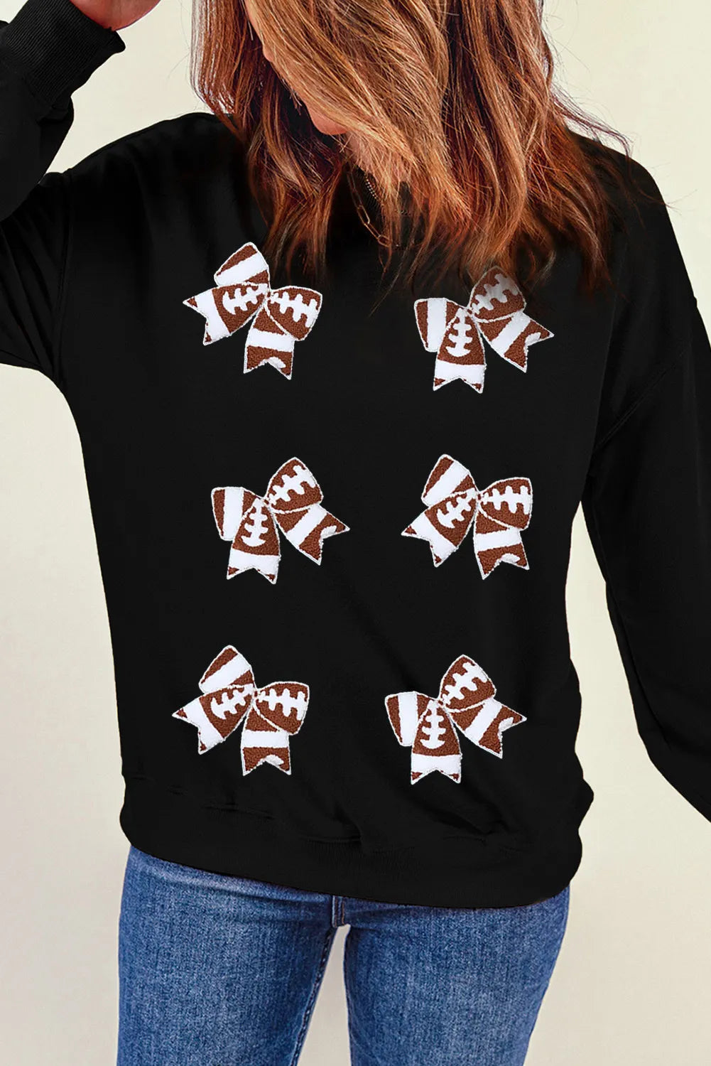 Hermione | Long-sleeved sweatshirt with bow and crew neck
