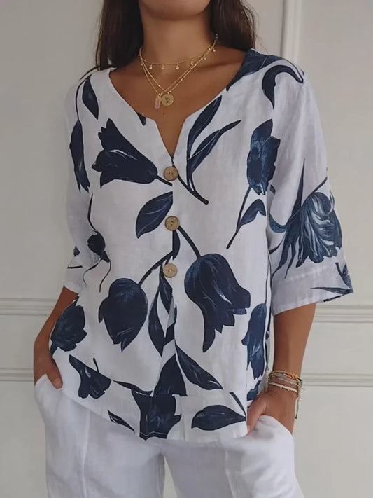 Paola® | Long Sleeve Blouse With Flowers