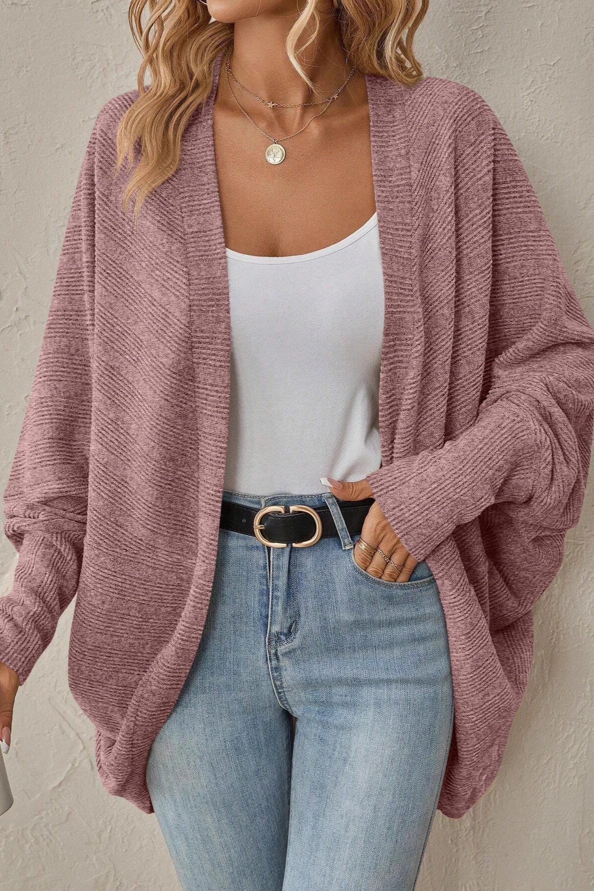 Autumn-Winter New Solid Color Midi Knit Cardigan