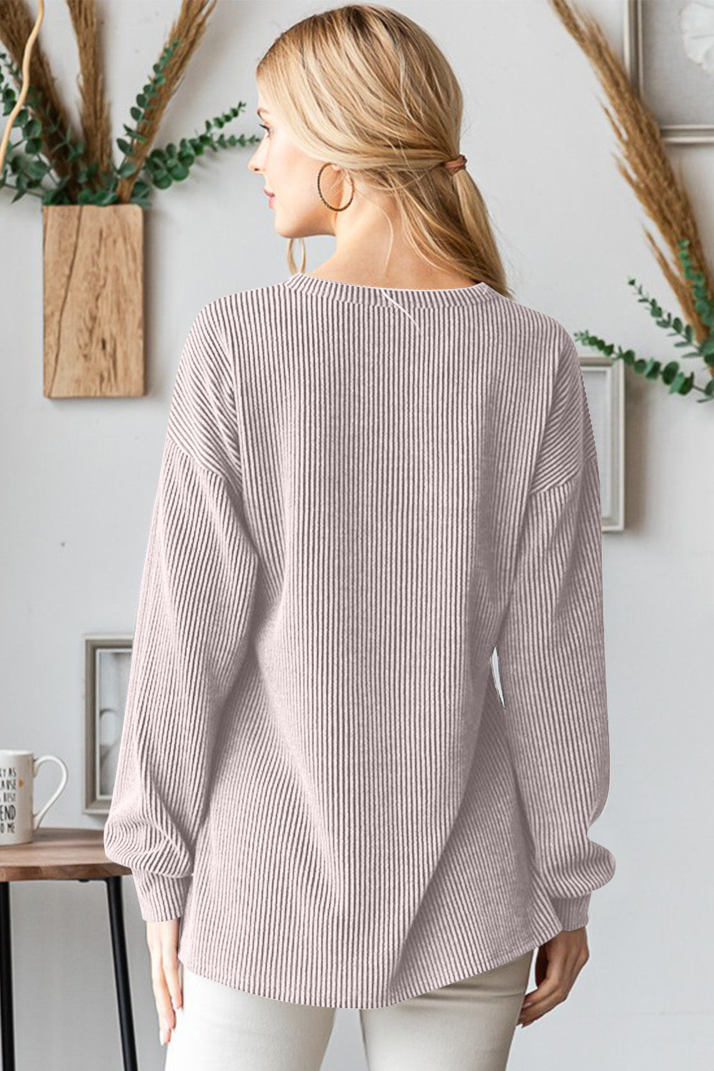 Teresa | Heimish crew neck long sleeve ribbed t-shirt