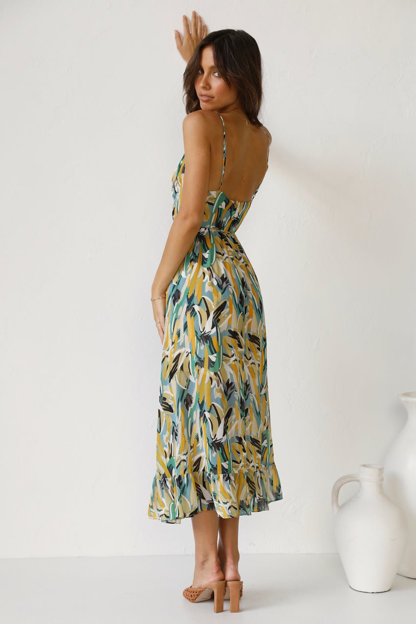 Fabiola® | Printed Midi Summer Dress With Ruffle Trim