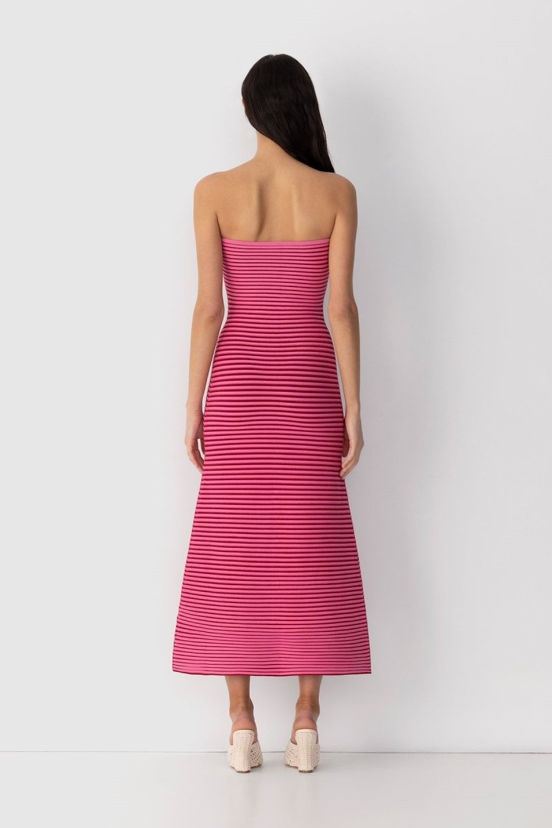 Valeria® | Sleeveless Maxi Dress In Striped Knit