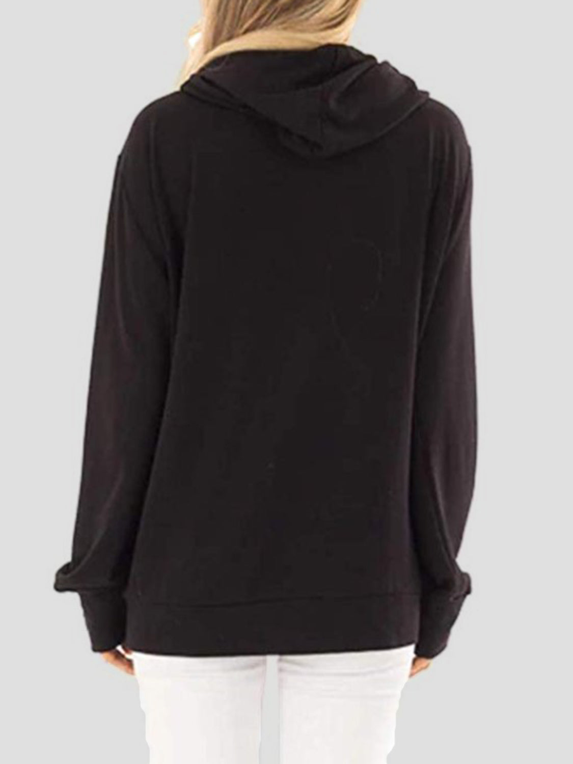 Giovanna | Long sleeve drawstring hoodie with letter graphic