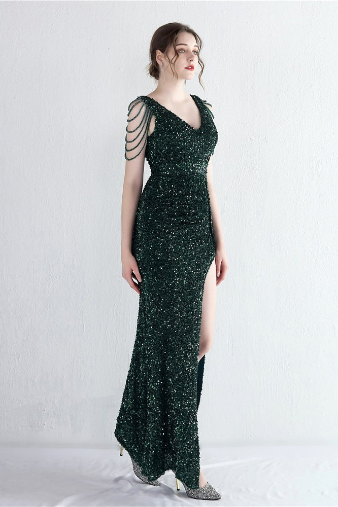Statement Bead Mermaid Gown Formal Dress