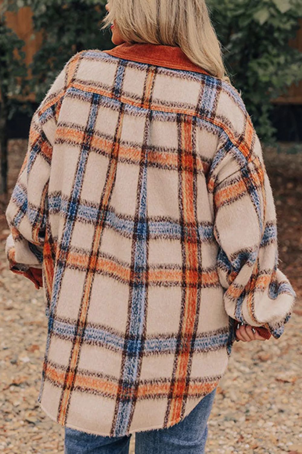 Damaris | Oversized checked button-down jacket