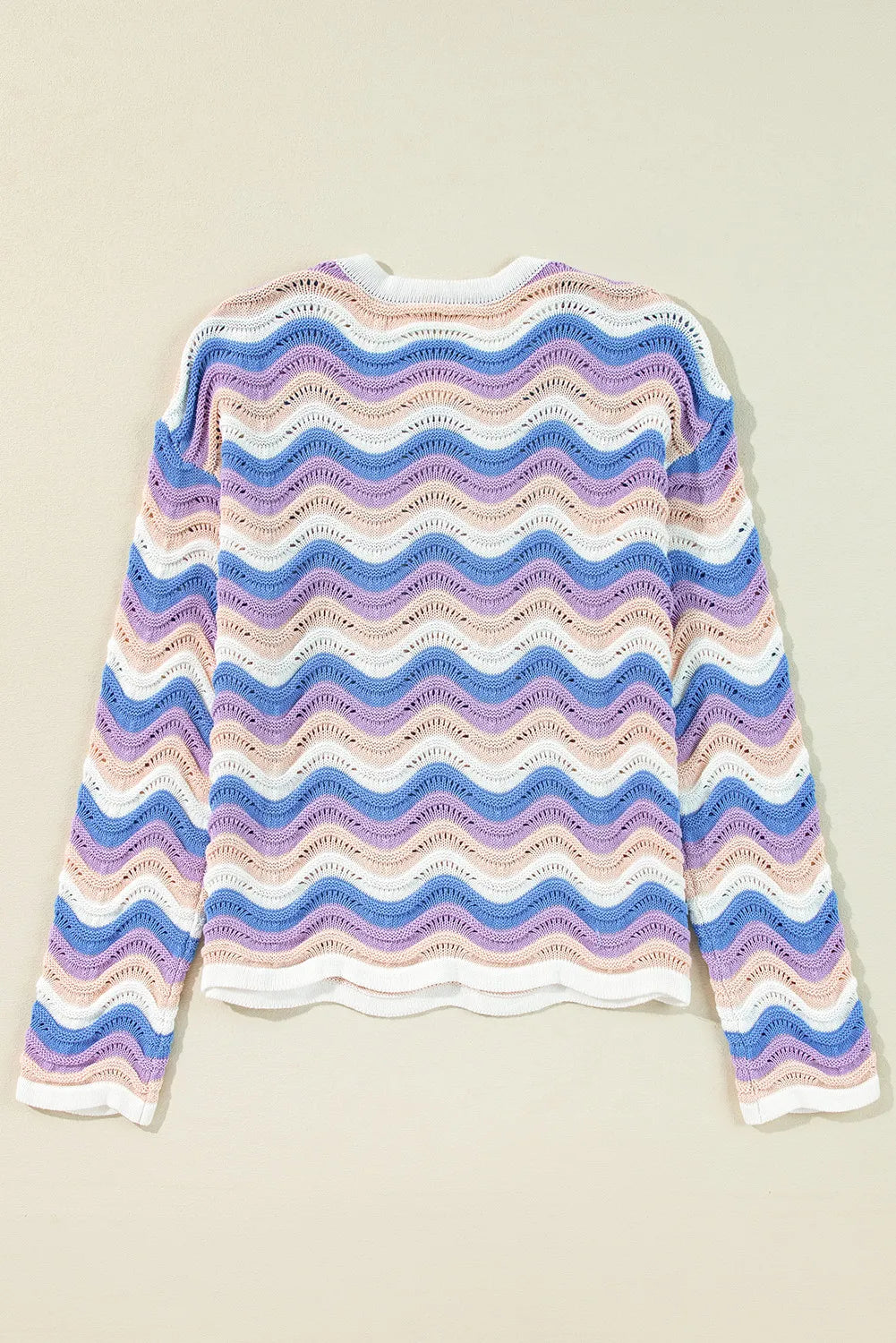 Elisa | Long-sleeved sweater with contrasting wavy stripe