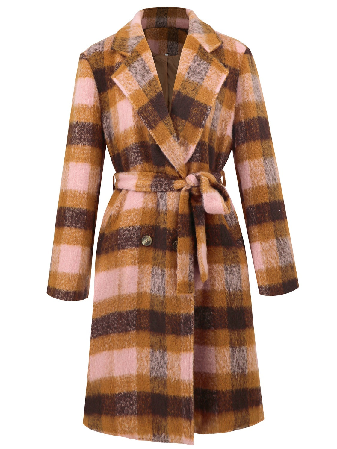 Romina | Tied checked coat with collar
