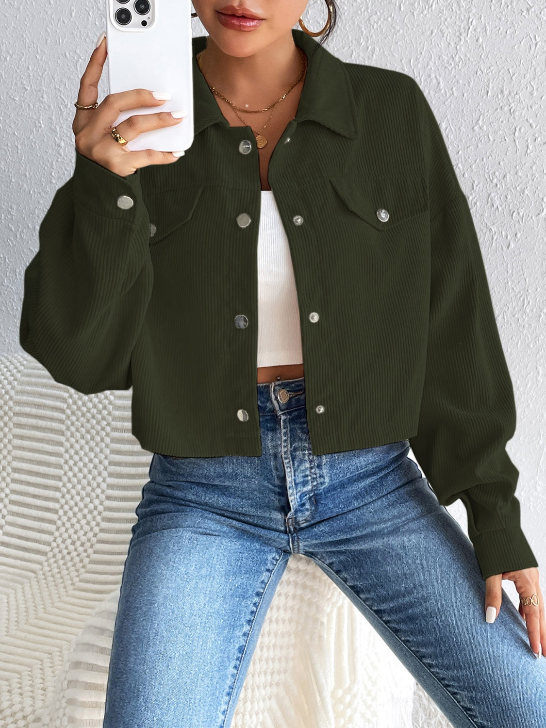 Constance | Long sleeve jacket with snap fastening