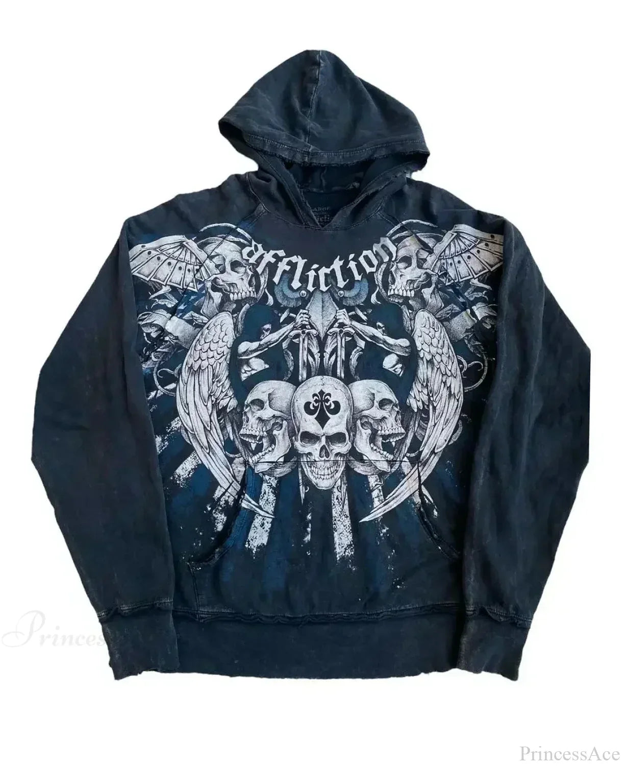 Affliction Gothic Skull Zipper Hoodie