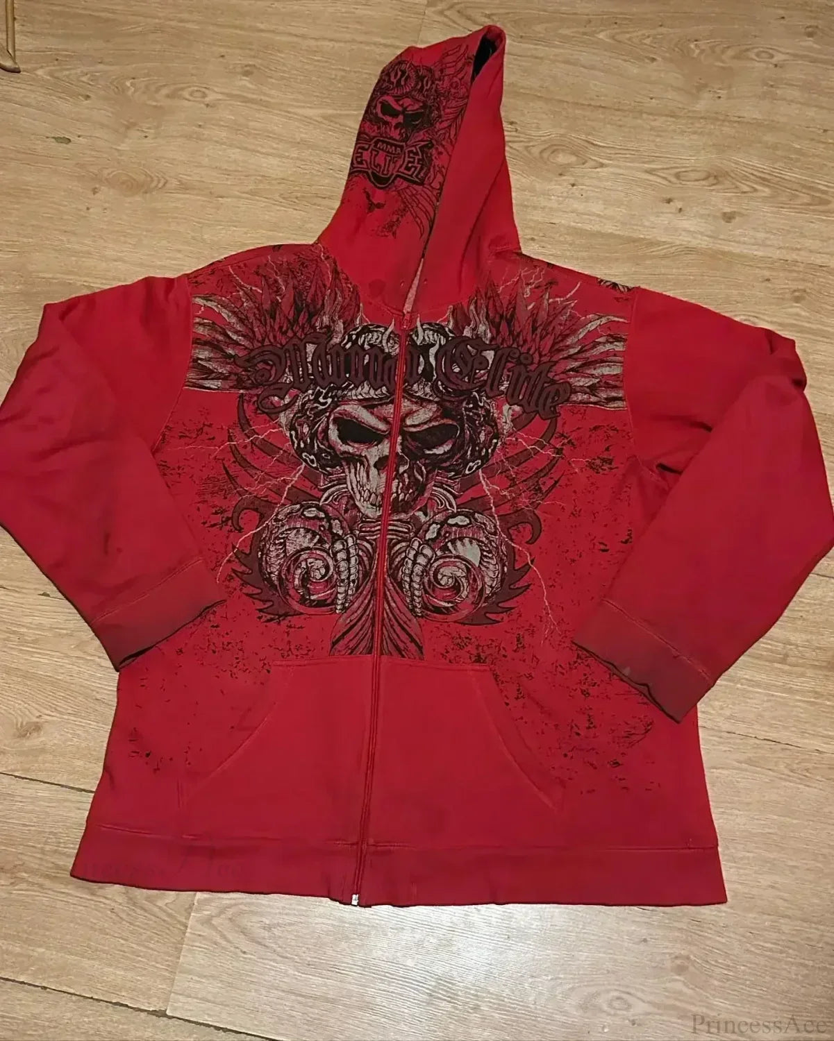 Affliction Gothic Skull Zipper Hoodie