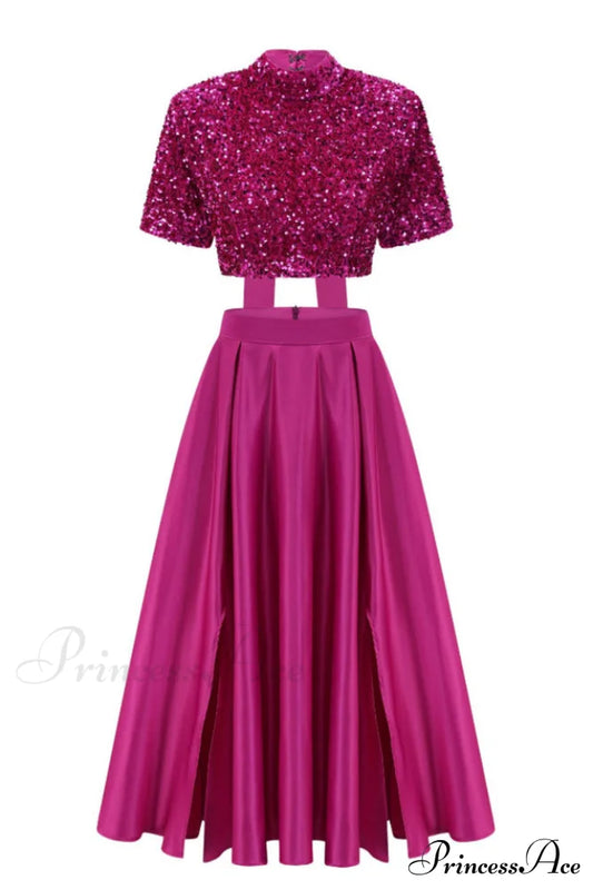 Aisha Sequin Bow Charming Lace Up Set