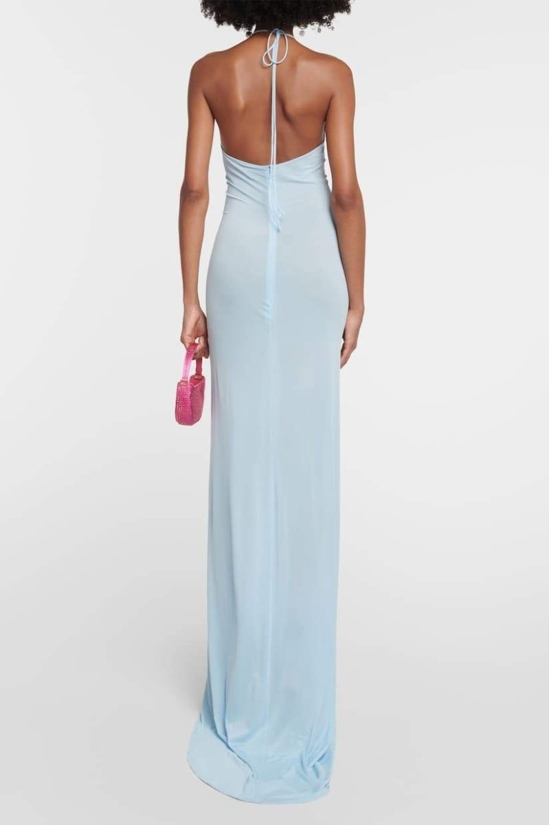 Rebeca® | Halter Neck Maxi Dress With Floral Appliqu��s