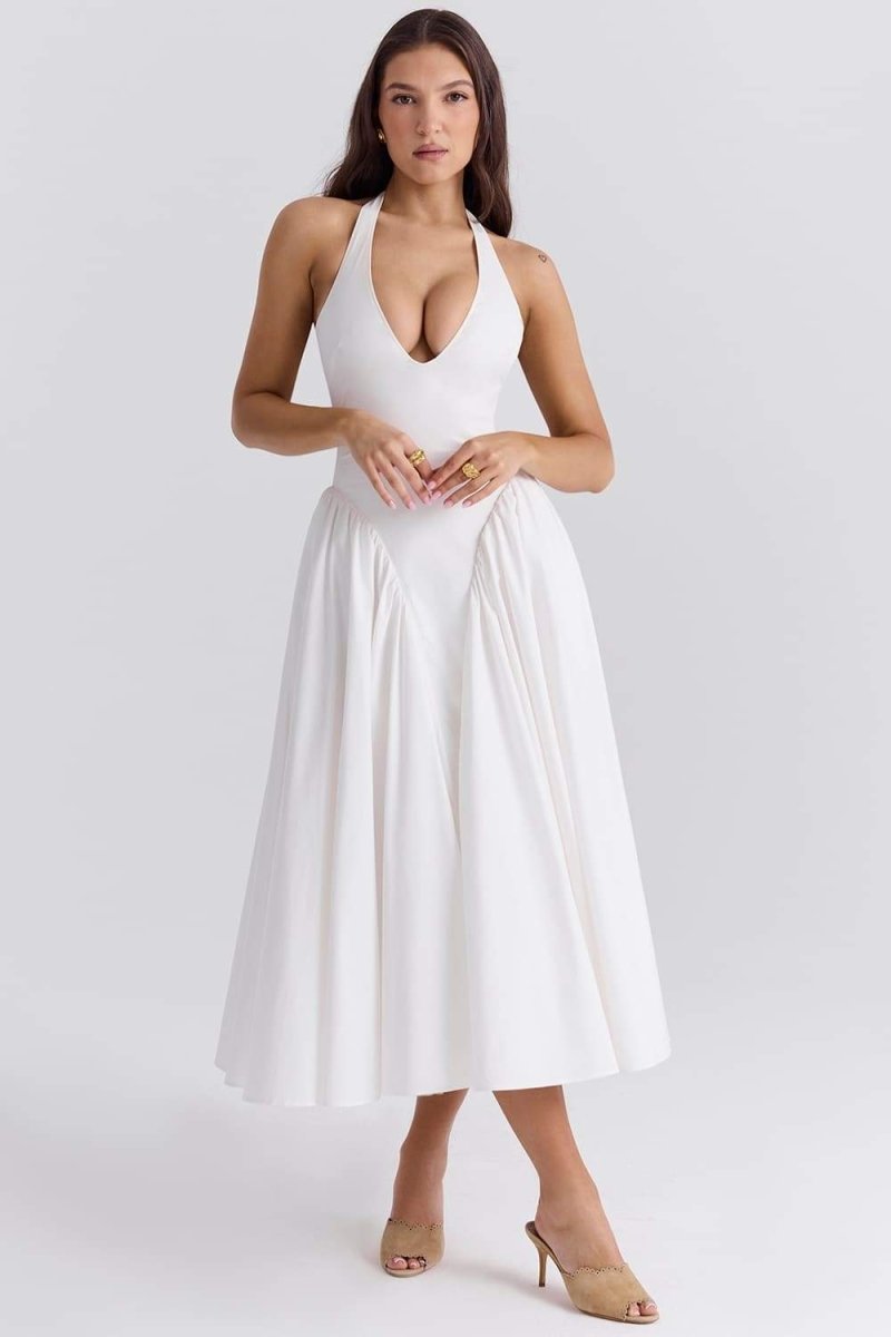 Zuleyka® | Halter Neck Midi Dress With Open Back