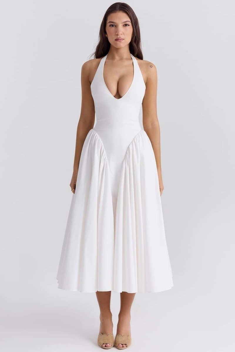 Zuleyka® | Halter Neck Midi Dress With Open Back