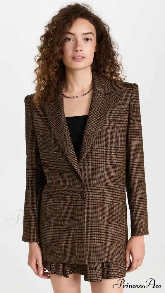 Alice + Olivia Plaid Graceful Blazer And Skirt Set