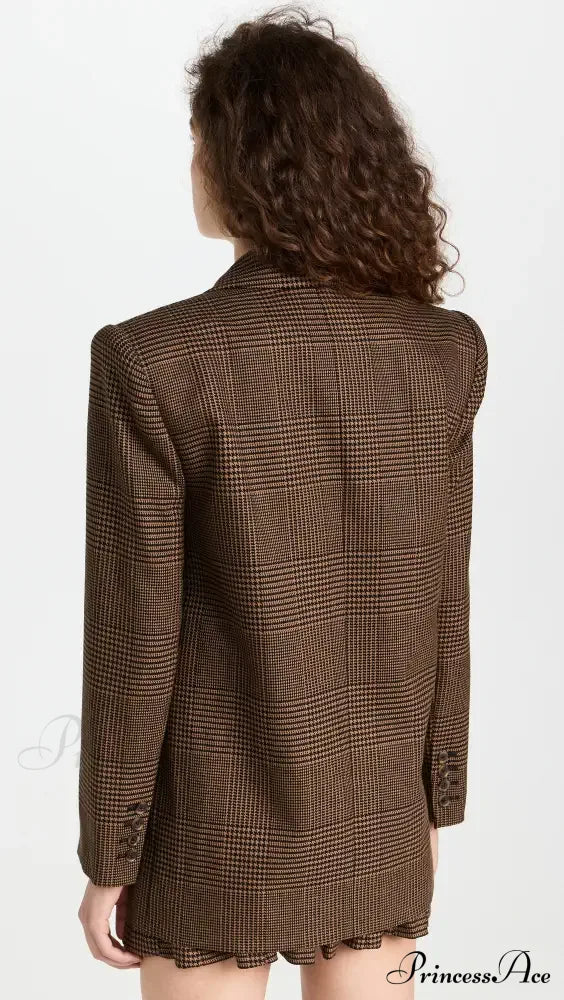 Alice + Olivia Plaid Graceful Blazer And Skirt Set
