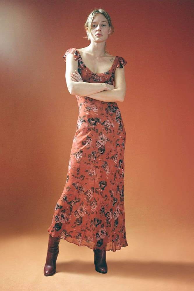 Graciela® | Scoop-Neck Floral Print Maxi Dress