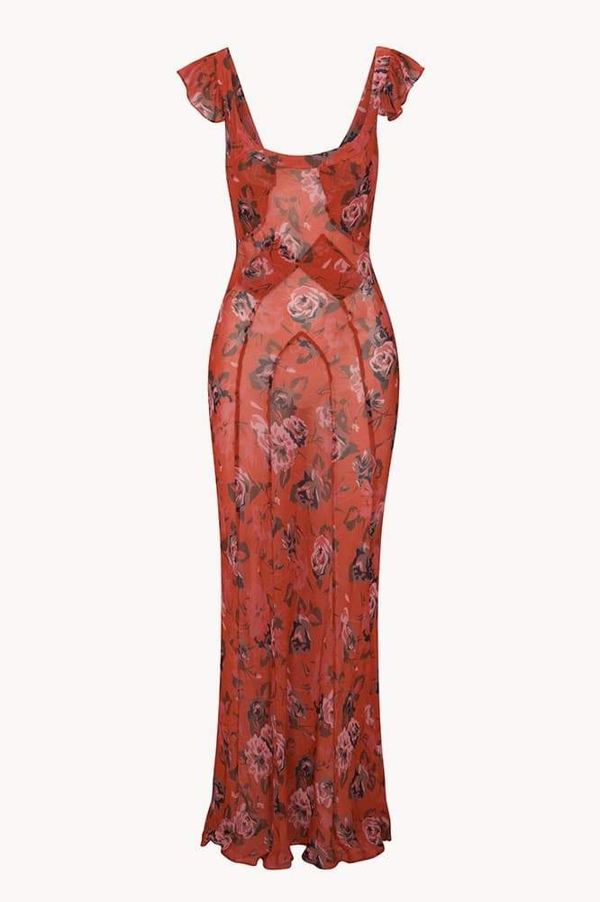 Graciela® | Scoop-Neck Floral Print Maxi Dress