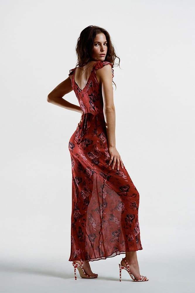 Graciela® | Scoop-Neck Floral Print Maxi Dress