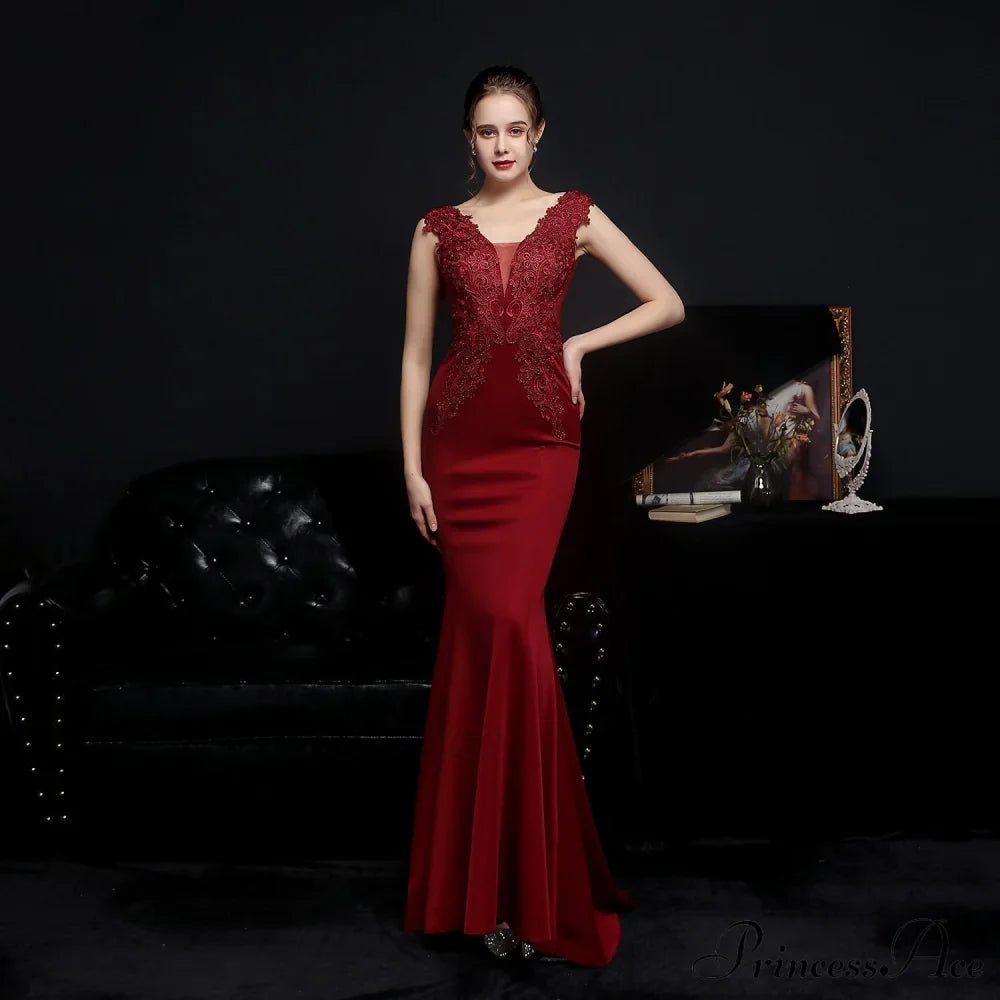 Amelia embroidered Stylish sequined fishtail dress