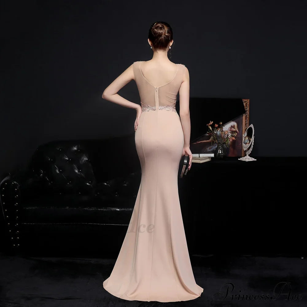 Amelia embroidered Stylish sequined fishtail dress