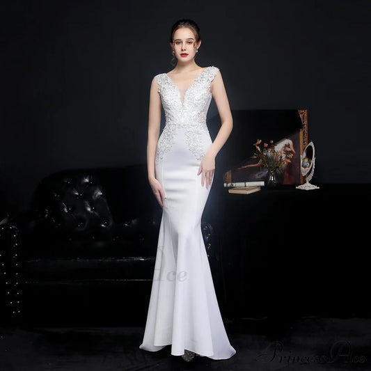 Amelia embroidered Stylish sequined fishtail dress