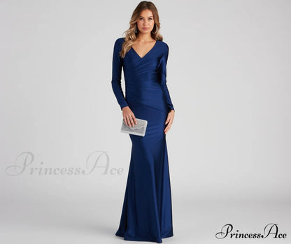 Amelia Long Stylish Sleeve Mermaid Dress