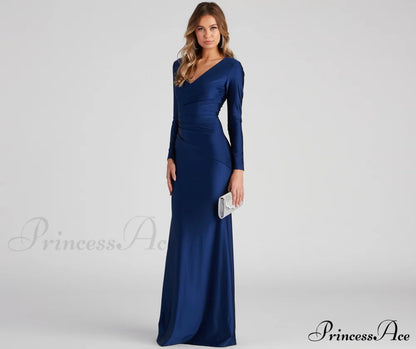 Amelia Long Stylish Sleeve Mermaid Dress