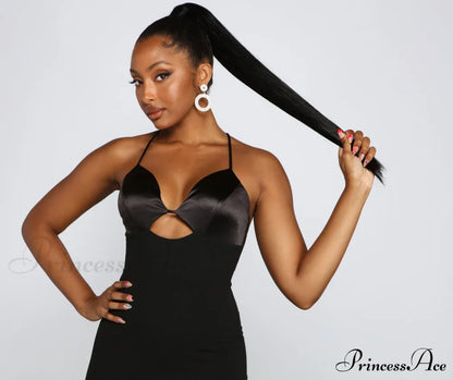 Amelie Formal High Charming Slit Crepe Dress