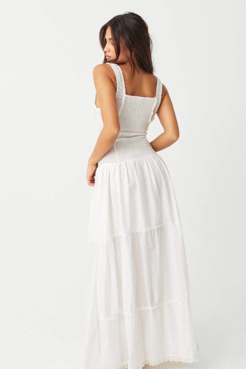 Valeria® | Semi-Sheer Maxi Dress With Ruffles