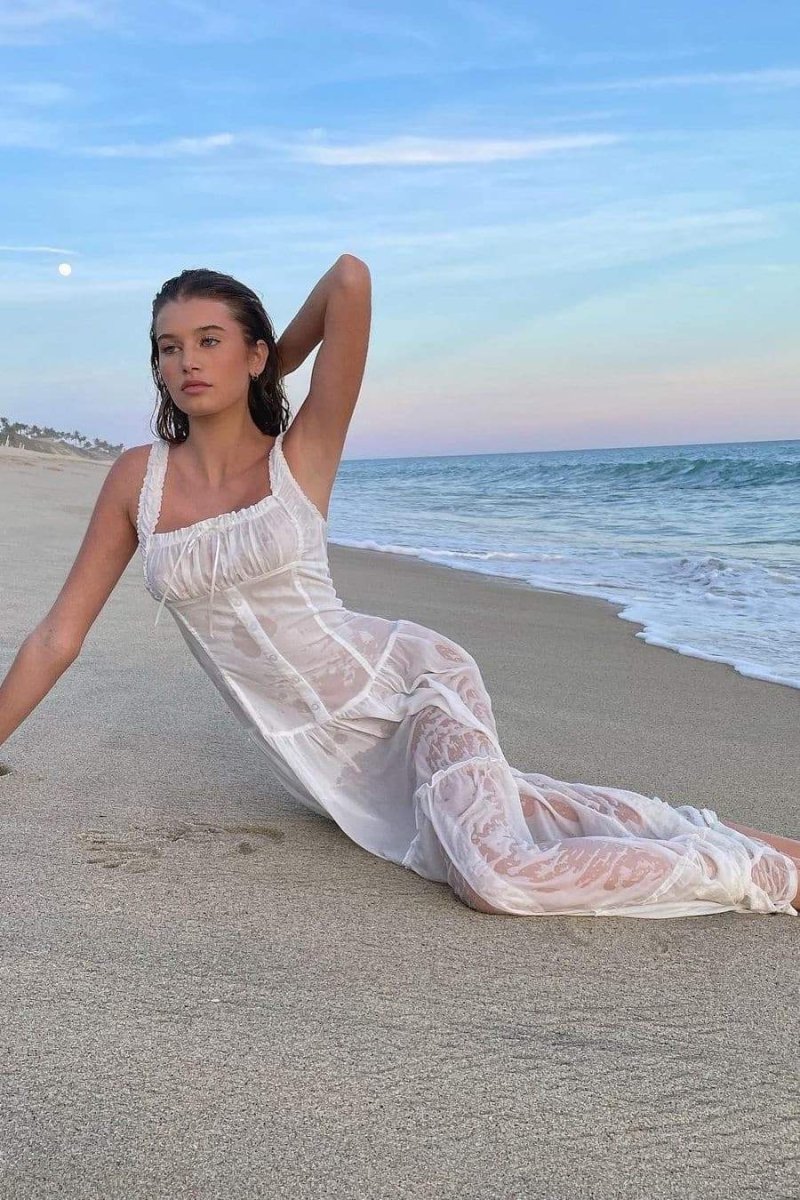 Julia® | Semi-Sheer Maxi Dress With Ruffles