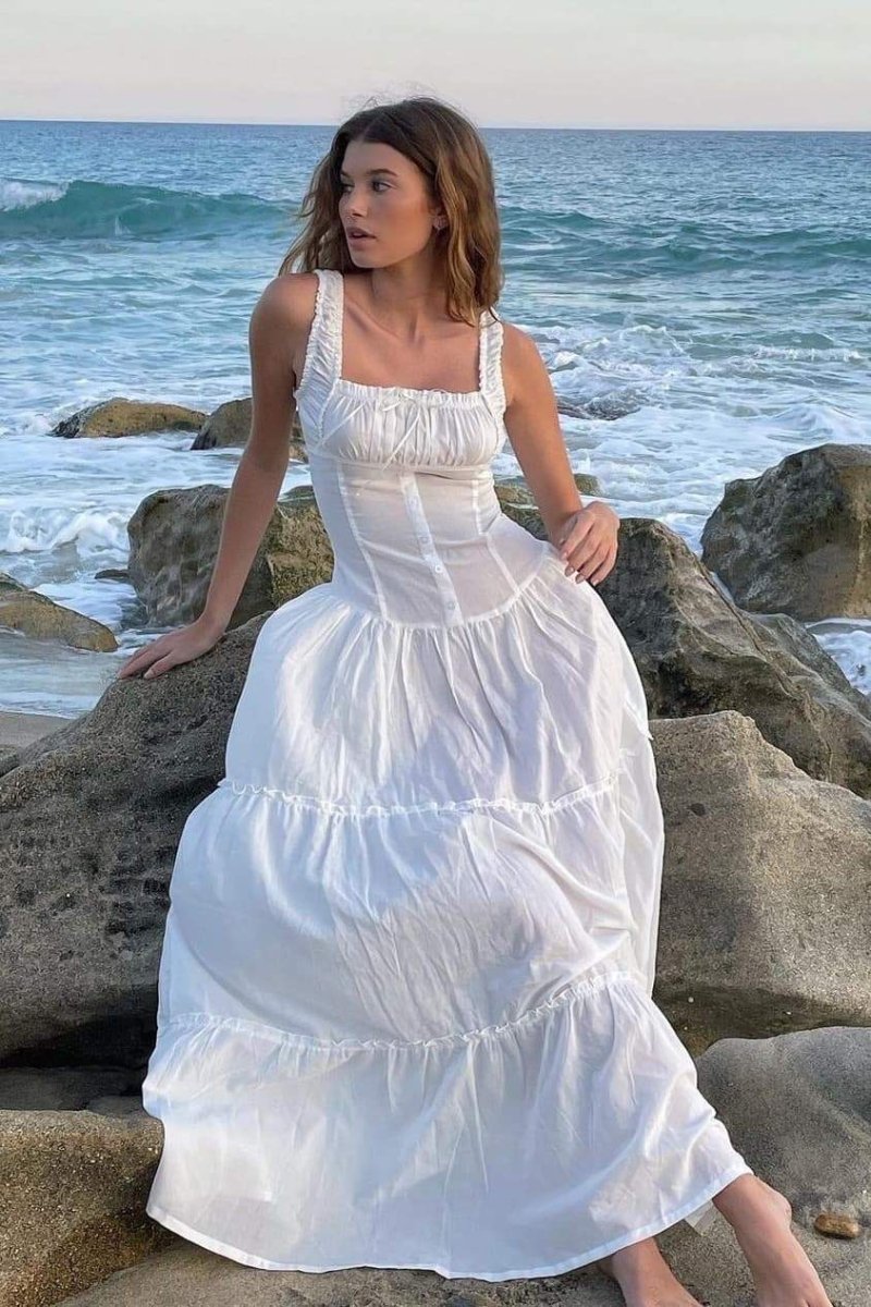 Valeria® | Semi-Sheer Maxi Dress With Ruffles