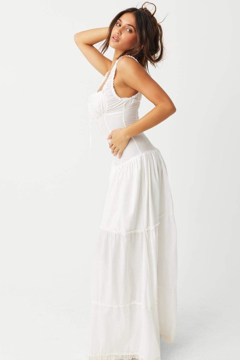 Valeria® | Semi-Sheer Maxi Dress With Ruffles