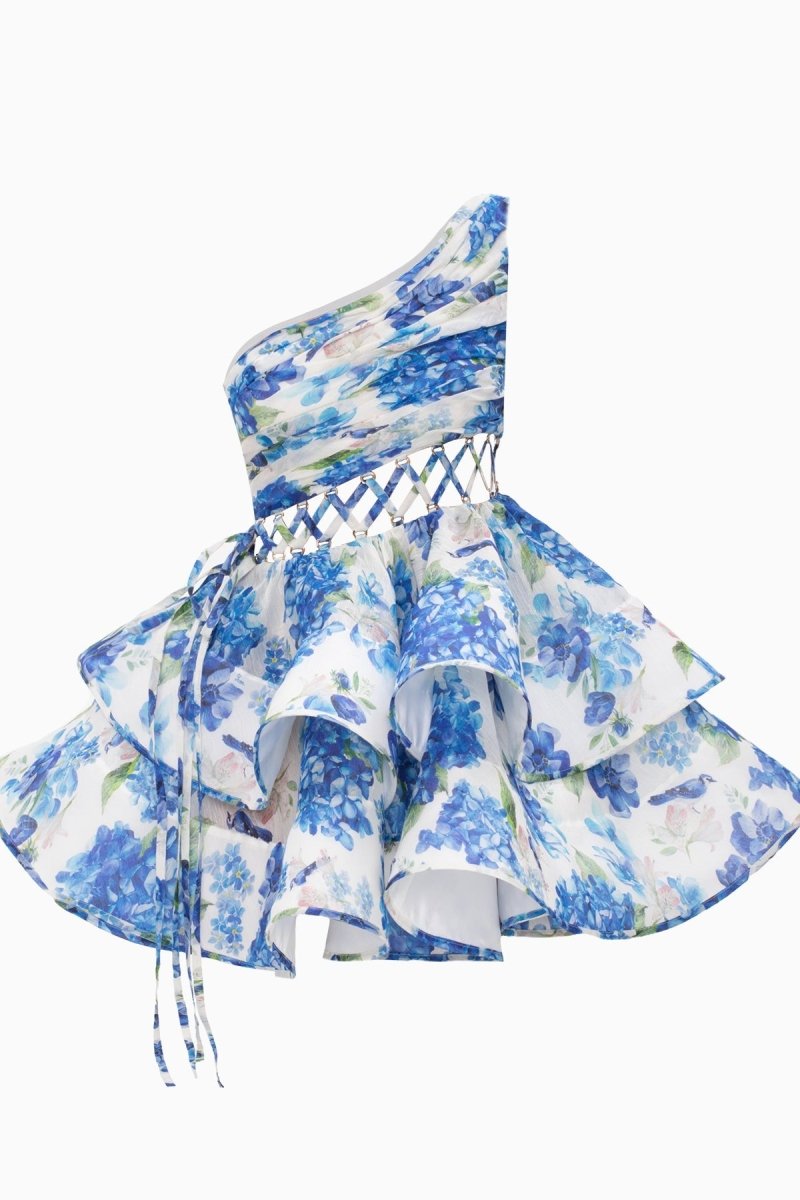 Paula® | Floral-Print One-Shoulder Chiffon Mini Dress