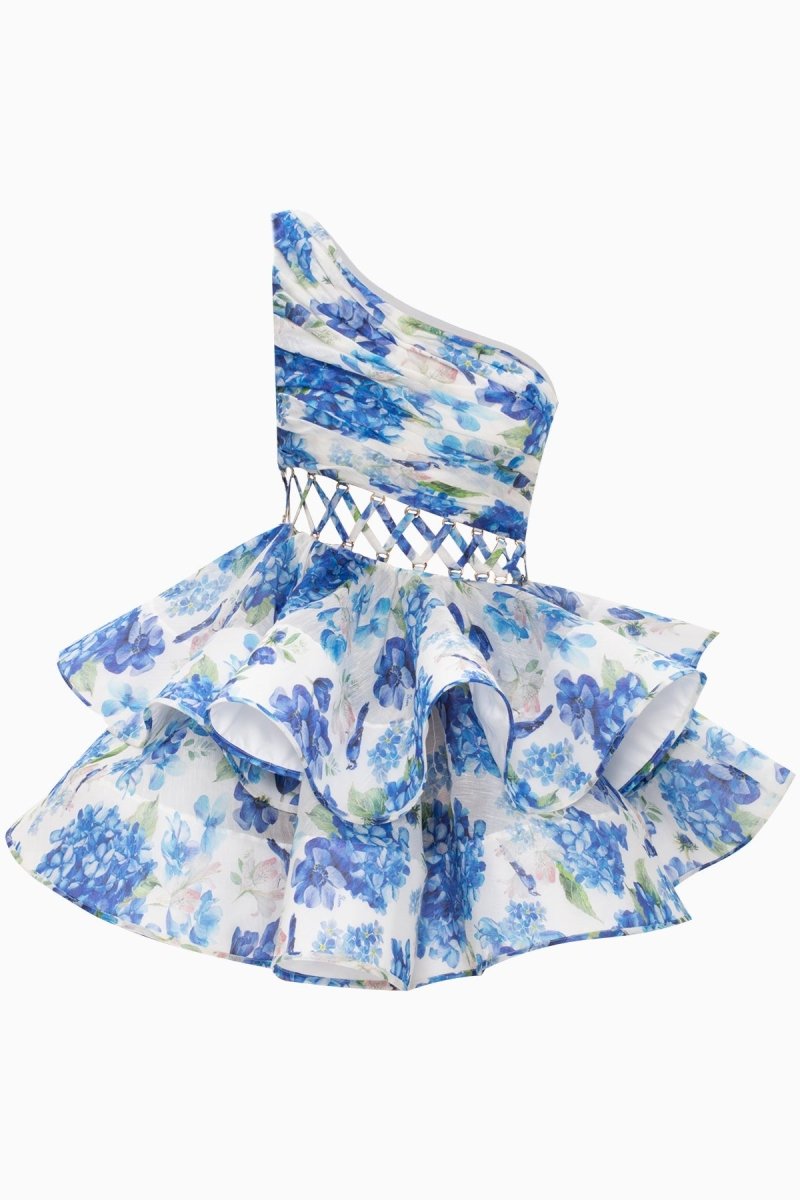 Paula® | Floral-Print One-Shoulder Chiffon Mini Dress