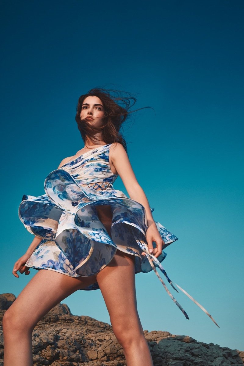 Paula® | Floral-Print One-Shoulder Chiffon Mini Dress