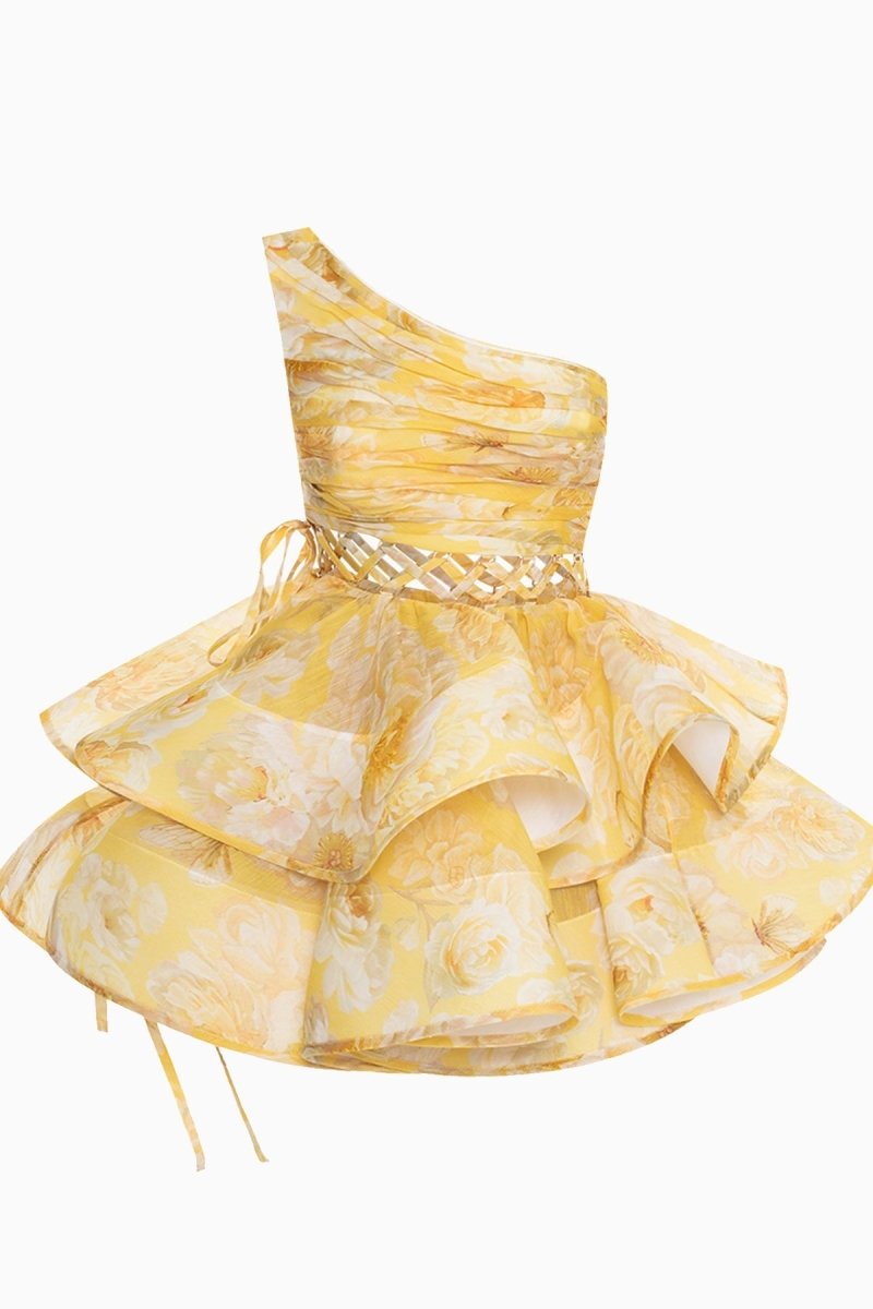 Paula® | Floral-Print One-Shoulder Chiffon Mini Dress