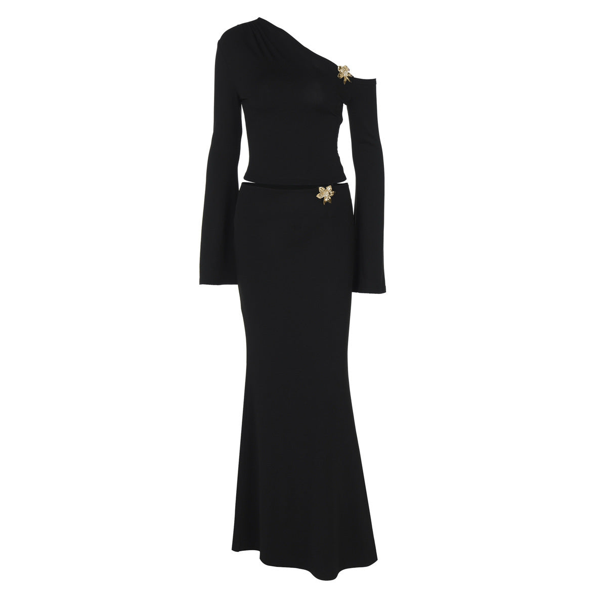 Angela | Women's One Shoulder Maxi Skirt Set