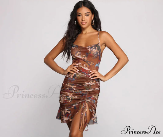 Angelic Beauty Stylish Ruched Mini Dress