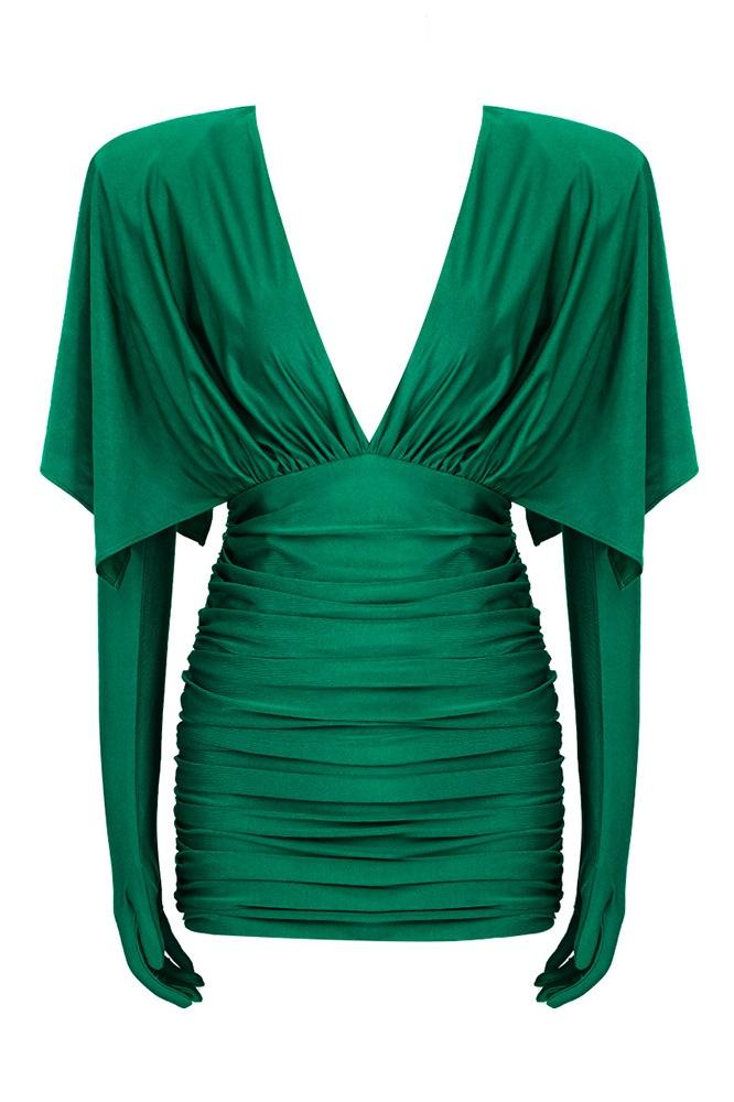 Gloria® | Ruched V-Neck Corset Mini Dress