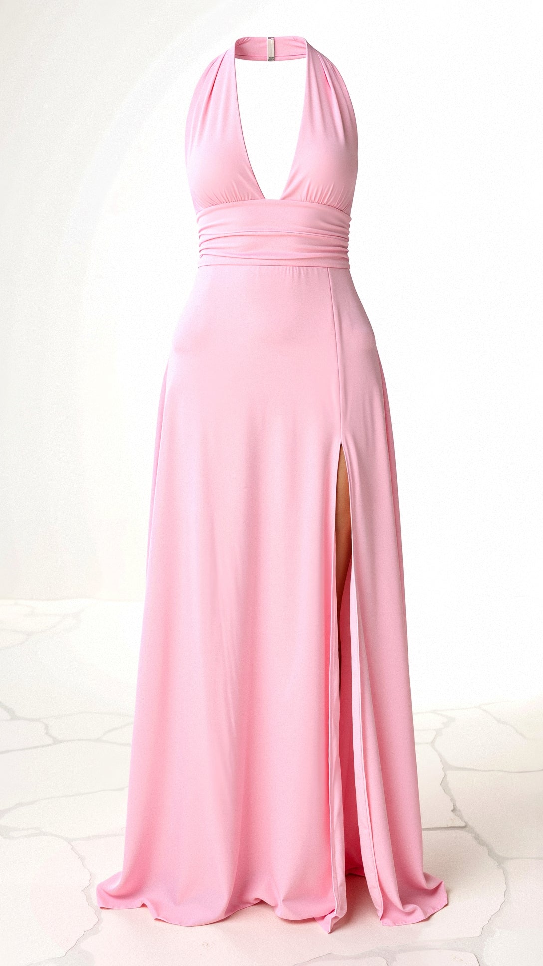 Oriana® | Maxi Halter Dress V-Neck And Slit