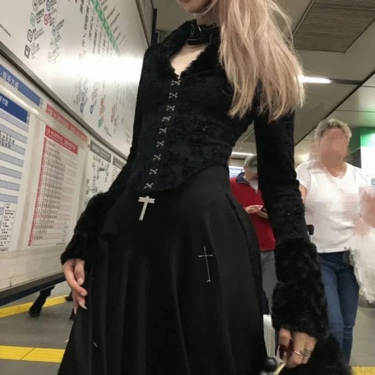 Antique Dark Empty Out Blouse