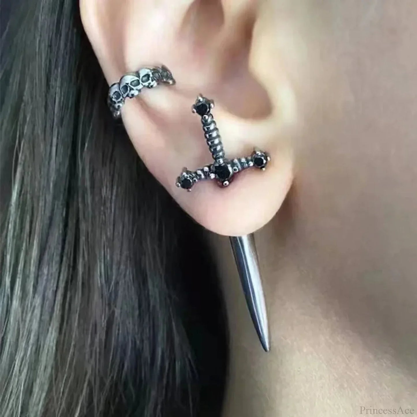 Antique Dim Gothic Blade Stiletto Earring